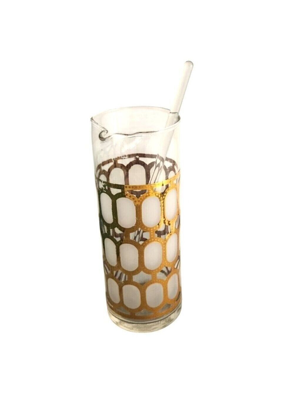 The Cera Glass Co Gold White Frosted Beaker With Spout